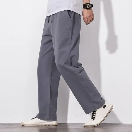 中式唐装宽松长裤中国风男装大码休闲裤居士民族服装青年直筒茶服商品大图