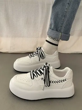 高级感厚底小白鞋女2023秋季新款大头鞋子休闲透气百搭ins潮板鞋商品大图