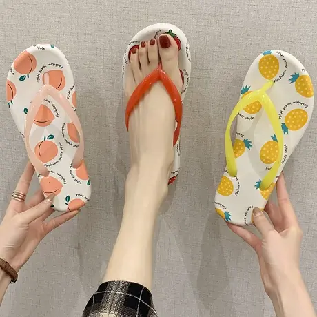 草莓拖鞋女外穿时尚百搭防滑夏天ins潮人字拖网红同款夹脚沙滩鞋商品大图