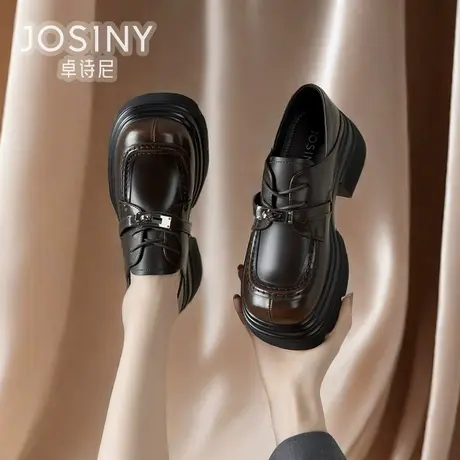 卓诗尼2024春季新款乐福鞋女小个子增高小皮鞋商场同款4J2A21871图片