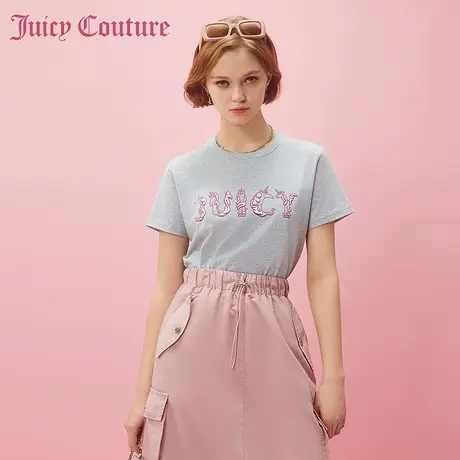 Juicy Couture橘滋2024早春穿搭新款印花上衣短袖T恤女打底衫内搭商品大图