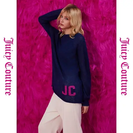 Juicy Couture橘滋秋季装2023年款莱茵河畔马海毛提花女针织衫图片