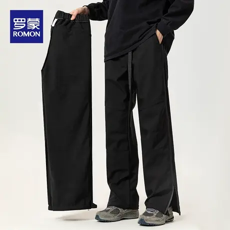 罗蒙男士新款百搭时尚休闲裤秋冬长裤工装运动裤男装潮流厚款裤子图片