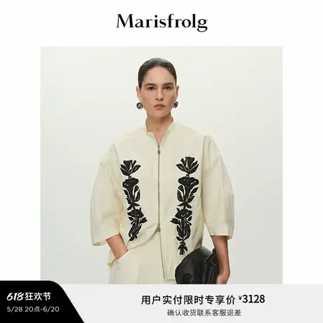 【艺术家灵感】Marisfrolg玛丝菲尔2025夏新款重工刺绣廓形衬衫图片