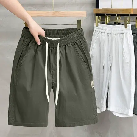 工装短裤男宽松五分裤纯棉男士运动中裤沙滩直筒裤子男夏季薄款商品大图