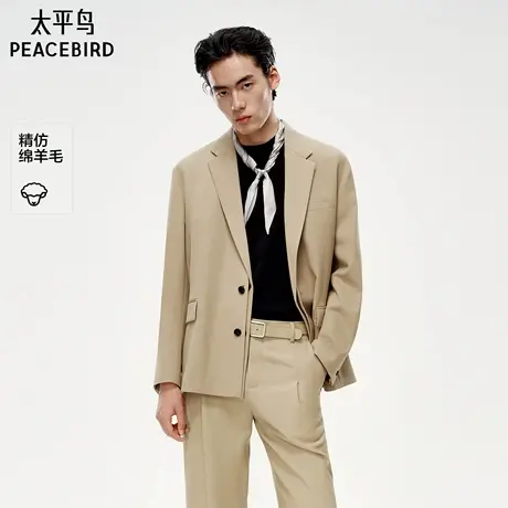 【商场同款】太平鸟男装 休闲西服甄选羊毛混纺休闲西服B1BAF3336商品大图