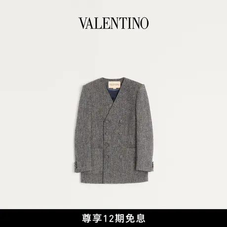 [新品抢先看]华伦天奴VALENTINO男士双排扣羊毛混纺夹克图片