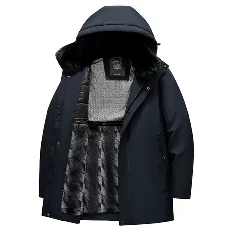 爸爸冬装外套加绒加厚棉服中年保暖冲锋衣中老年人棉衣服爷爷棉袄商品大图