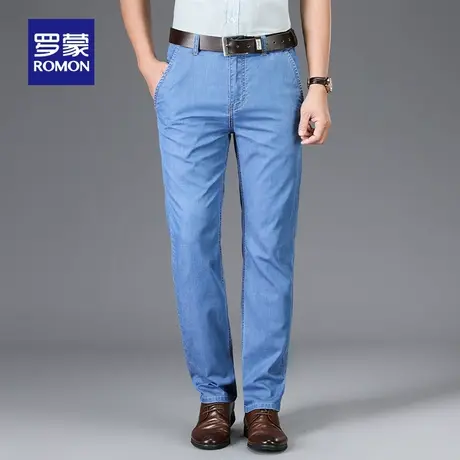 【官方正品】罗蒙男士商务牛仔裤2023夏季薄款中青年天丝直筒长裤商品大图