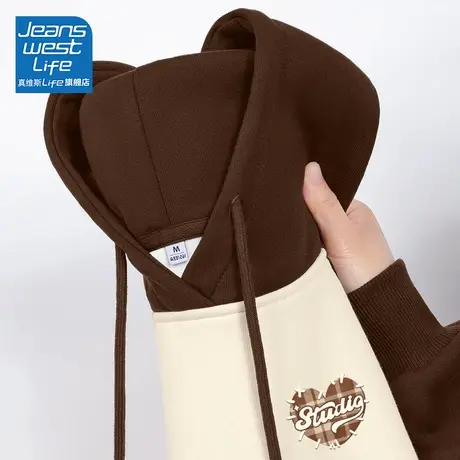 真维斯LIFE美式卫衣女款2023新款爆款小个子宽松撞色外套女春秋款图片