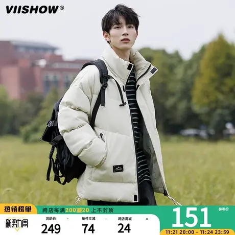 VIISHOW冬季大码潮牌加厚保暖棉衣男加大羽绒棉服男生休闲面包服商品大图