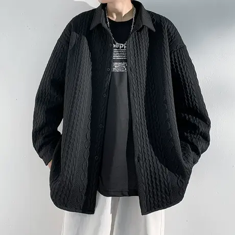 衬衫外套男士春秋季2023新款高级感痞帅港风宽松休闲夹克上衣服男商品大图