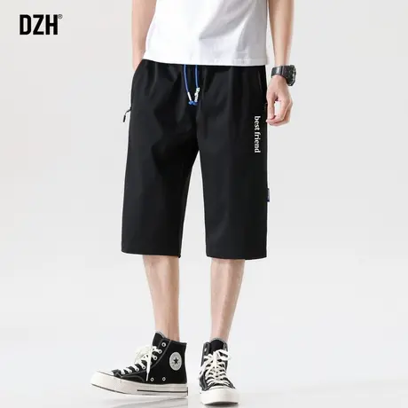 男士中裤半截裤男夏季冰丝裤子直筒宽松速干裤男款六分裤马裤夏裤商品大图