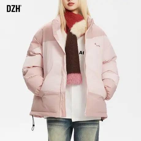 情侣装粉色棉服冬季新款男加厚保暖棉衣拼接冬天外套男款男士棉袄商品大图