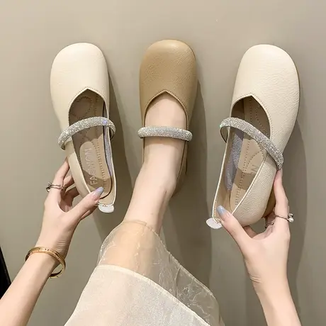 玛丽珍鞋平底鞋晚晚风仙女风温柔单鞋不累脚女鞋软底软面舒适女鞋商品大图