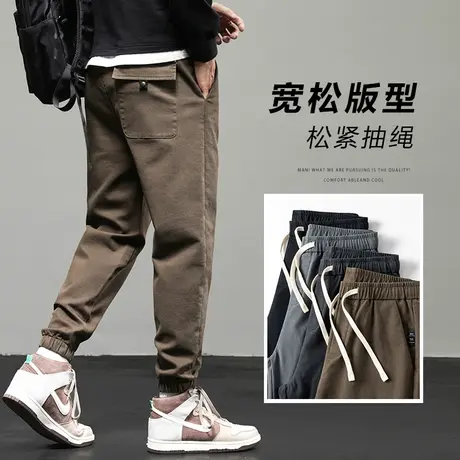 咖色冬裤男款工装裤春秋款秋冬季男士休闲长裤2023新款男裤子秋季商品大图