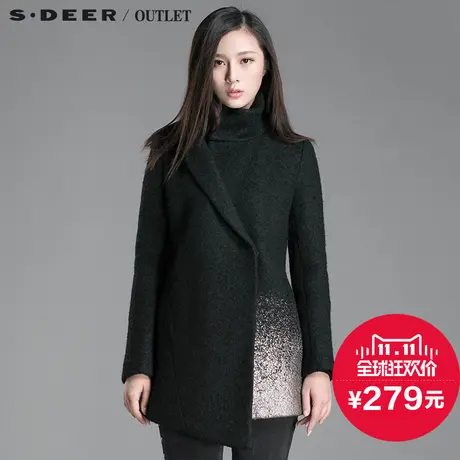 s.deer【上新】圣迪奥女装冬欧美风烫金女士羊毛大衣S13481701图片