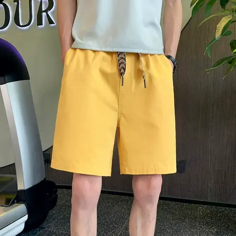 2023夏季男士潮流五分运动休闲透气百搭时尚简约纯色直筒短裤中裤商品大图