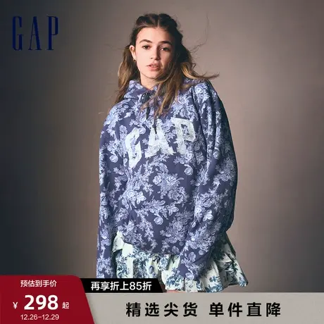 【LOVE SHACK FANCY】Gap男女装春秋花朵连帽卫衣情侣装770093图片