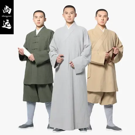 尚远四季苎麻僧服短褂两件套装僧装僧衣长褂僧袍小褂短衫图片