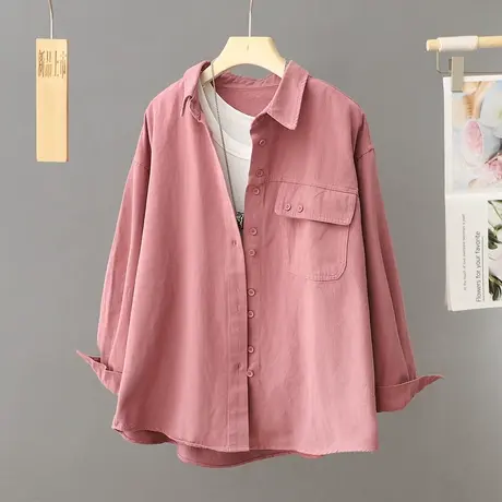 2024年早春新款上衣休闲衬衣设计感小众工装男友风衬衫外套女春秋图片