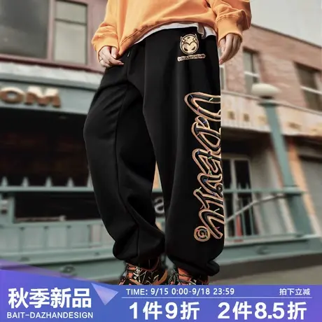 裤子男款vibe风美式复古饼干小恶魔联名款休闲裤秋冬新款运动卫裤商品大图