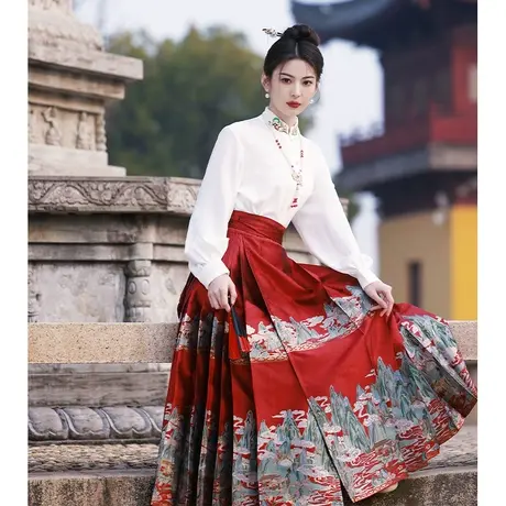 红色订婚礼服马面裙敬酒服2024新款新娘小个子新中式高端轻奢小众商品大图