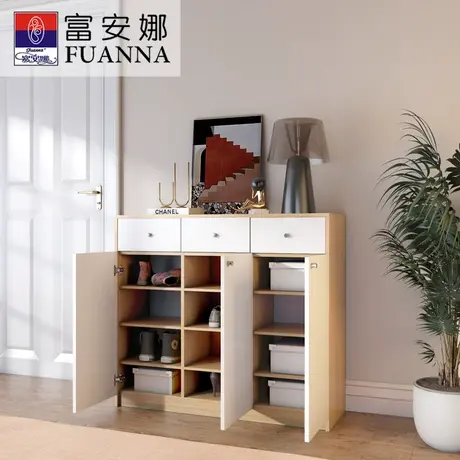 富安娜北欧鞋柜家用门口大容量收纳简约现代经济型进门简易鞋架子图片