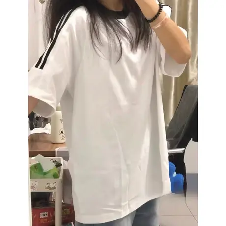 夏天宽松韩版半袖T恤女2024年新款爆款百搭纯棉短袖体恤上衣ins潮商品大图