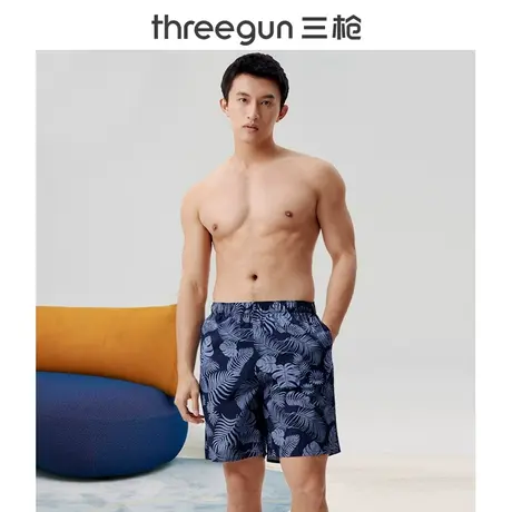 三枪短裤男士2023夏季新款时尚舒适沙滩裤男宽松休闲中裤潮流裤男商品大图
