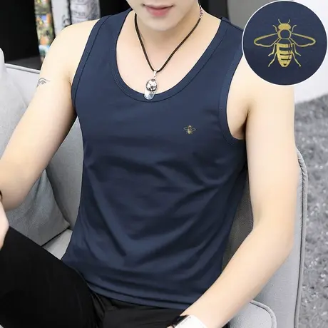 莫代尔棉背心男生夏季冰丝无袖t恤运动坎肩吊带健身篮球跨栏潮流商品大图