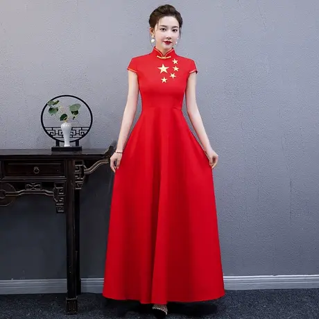 舞台走秀演出服年轻高端优雅中国风大合唱庆典合唱周年庆礼仪服图片