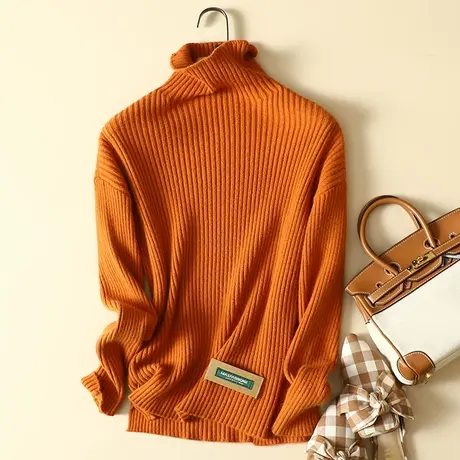 堆堆高领毛衣打底衫女秋冬2022年新款爆款加厚慵懒风宽松外穿上衣商品大图