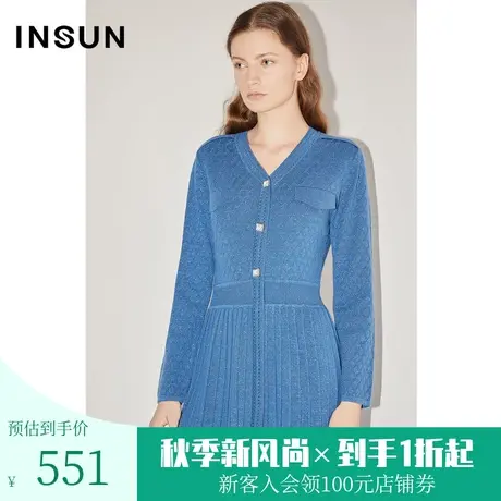[花式纱线]恩裳COVER冬季2022菱形格纹肌理易打理羊毛连衣裙图片