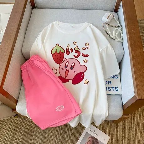 纯棉大码运动服套装女夏季薄款短袖短裤小个子休闲网红炸街两件套图片