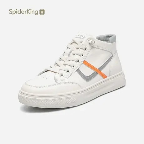 蜘蛛王小白鞋女2023新款冬季真皮透气百搭高帮软皮舒适休闲女鞋商品大图