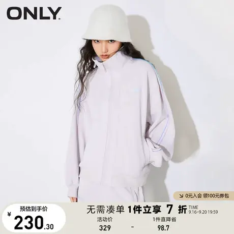 【买5免1】ONLY奥莱夏季运动风休闲宽松炫彩胶印设计外套女商品大图