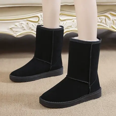 雪地靴女学生百搭冬季韩版时尚中筒女靴东北保暖棉鞋加绒加厚短靴图片