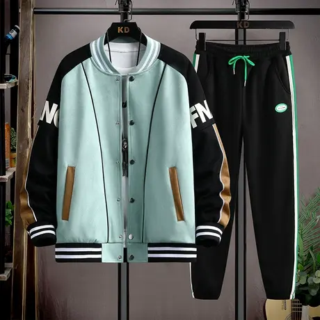 棒球服男款春秋季潮牌拼色上衣服男士百搭休闲宽松青少年夹克外套商品大图