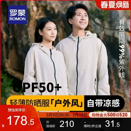 【男女同款】罗蒙时尚连帽防晒服2024夏季新款百搭短款外套UPF50+商品大图