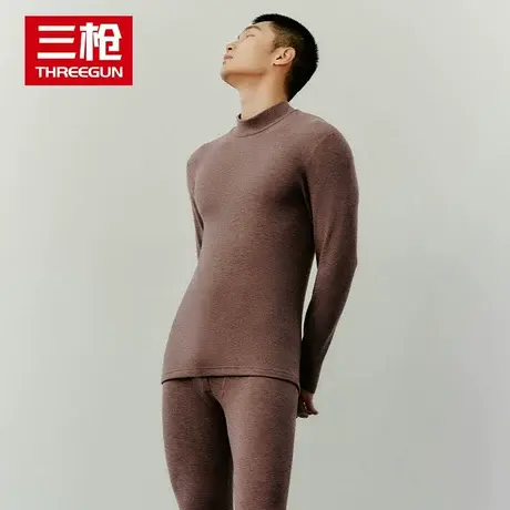 三枪男士保暖内衣套装2023年新款冬季抑菌加肥加大码高领秋衣秋裤商品大图
