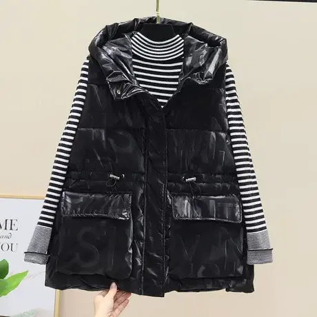 羽绒棉马甲女短款2023年新款韩版加厚时尚收腰棉服马夹坎肩背心潮图片