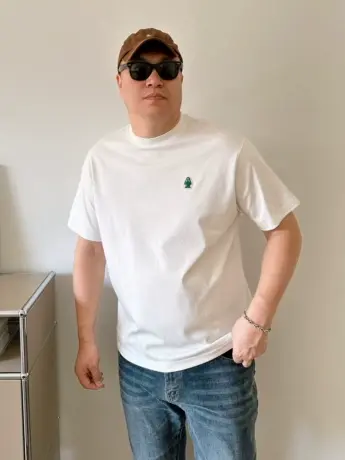 大依无忧夏新款小海象简约潮胖子加肥加大码圆领男士短袖t恤半袖商品大图