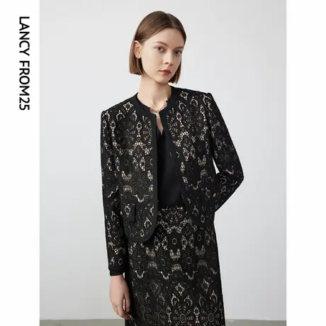 【榴住美好】朗姿蕾丝小香风高级感气质2024春季新款设计感短外套图片