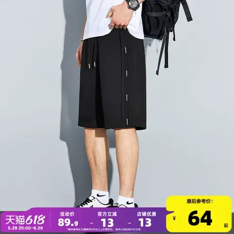 唐狮2025夏季新款男士休闲短裤抽绳五分裤宽松运动直筒裤子小细节商品大图