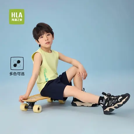 HLA/海澜之家panda wowo熊猫系列无袖背心25春夏新印花T恤男童装商品大图