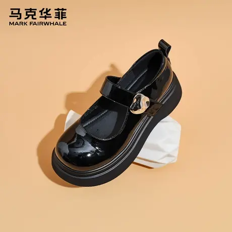 马克华菲官方旗舰店玛丽珍鞋女复古学院风运动厚底配裙子jk小皮鞋图片