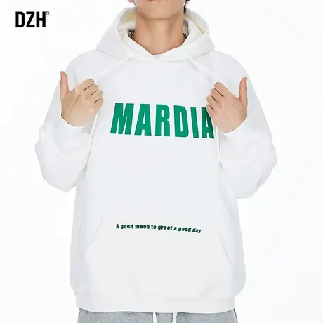 男士美式白色卫衣男潮ins春秋季潮牌潮流百搭宽松秋季外套男新款商品大图