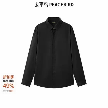 【商场同款】太平鸟男装衬衫24秋季新款修身商务衬衫潮 B1CAE3X29图片