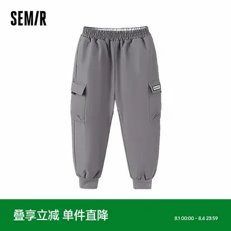 森马儿童羽绒裤2024新款三防工装裤厚款宽松束脚裤冬长裤男童裤子图片